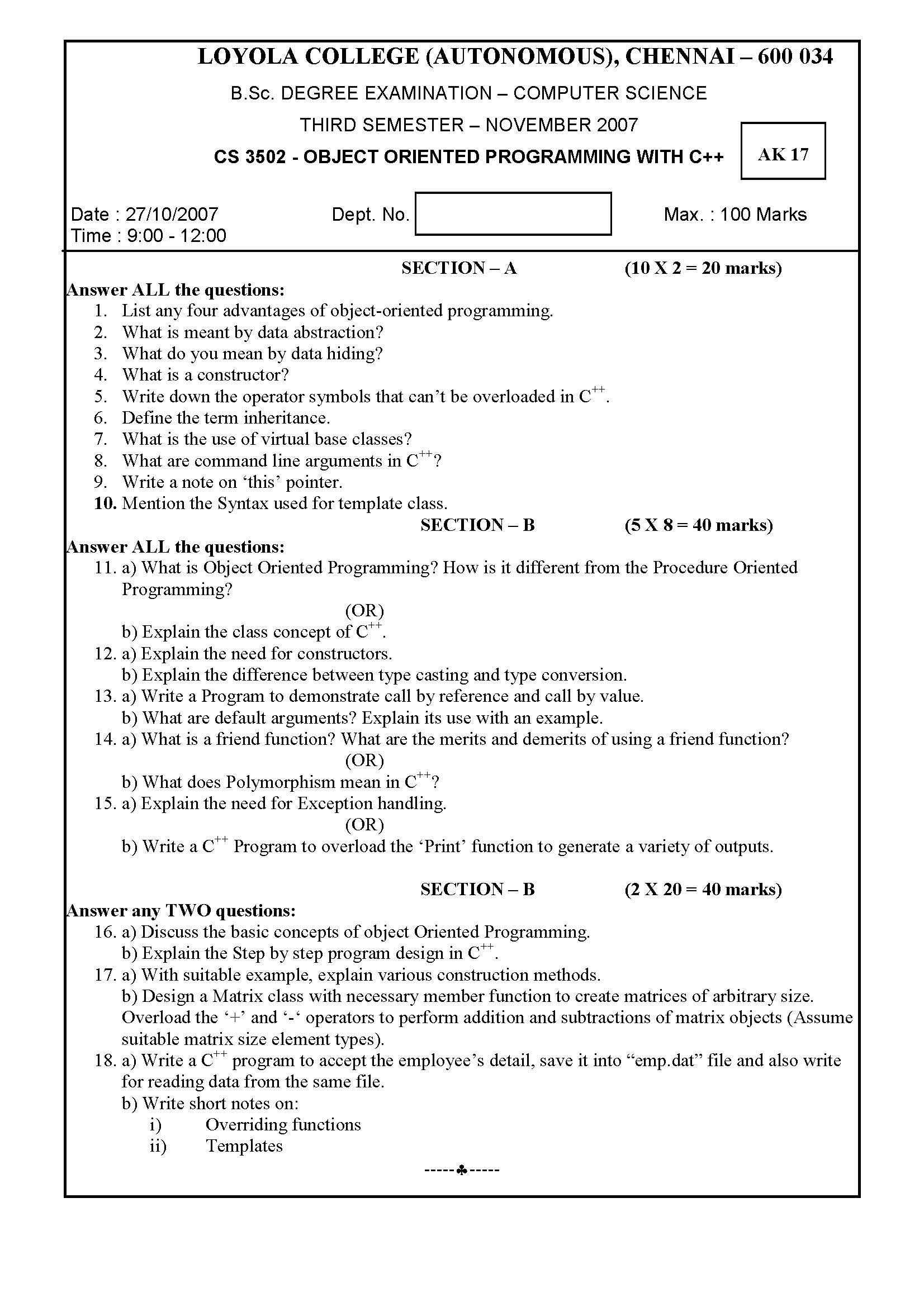 loyola-college-object-oriented-programming-with-c-previous-question-papers-download-object