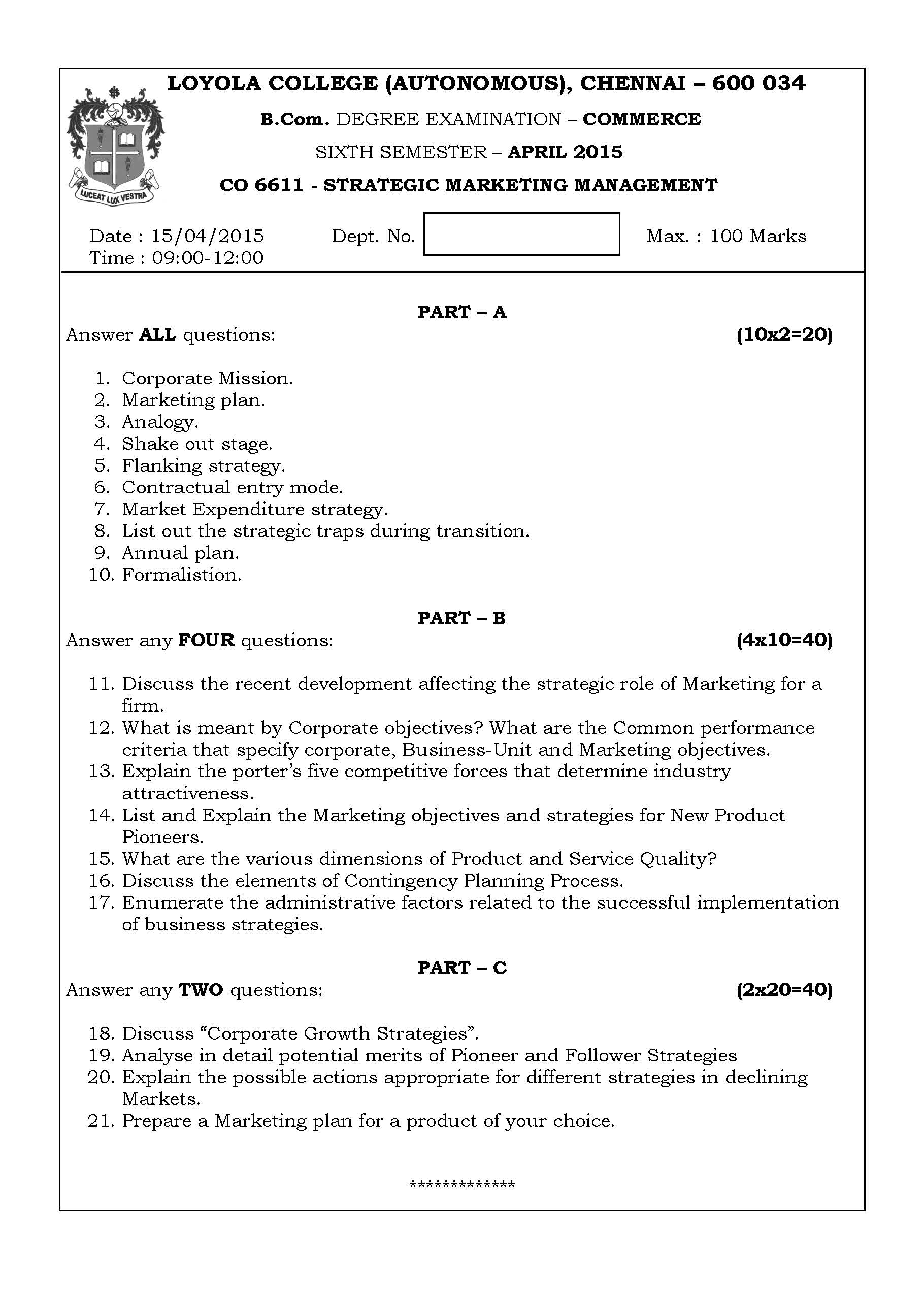 loyola-college-b-com-april-2015-strategic-marketing-management-2