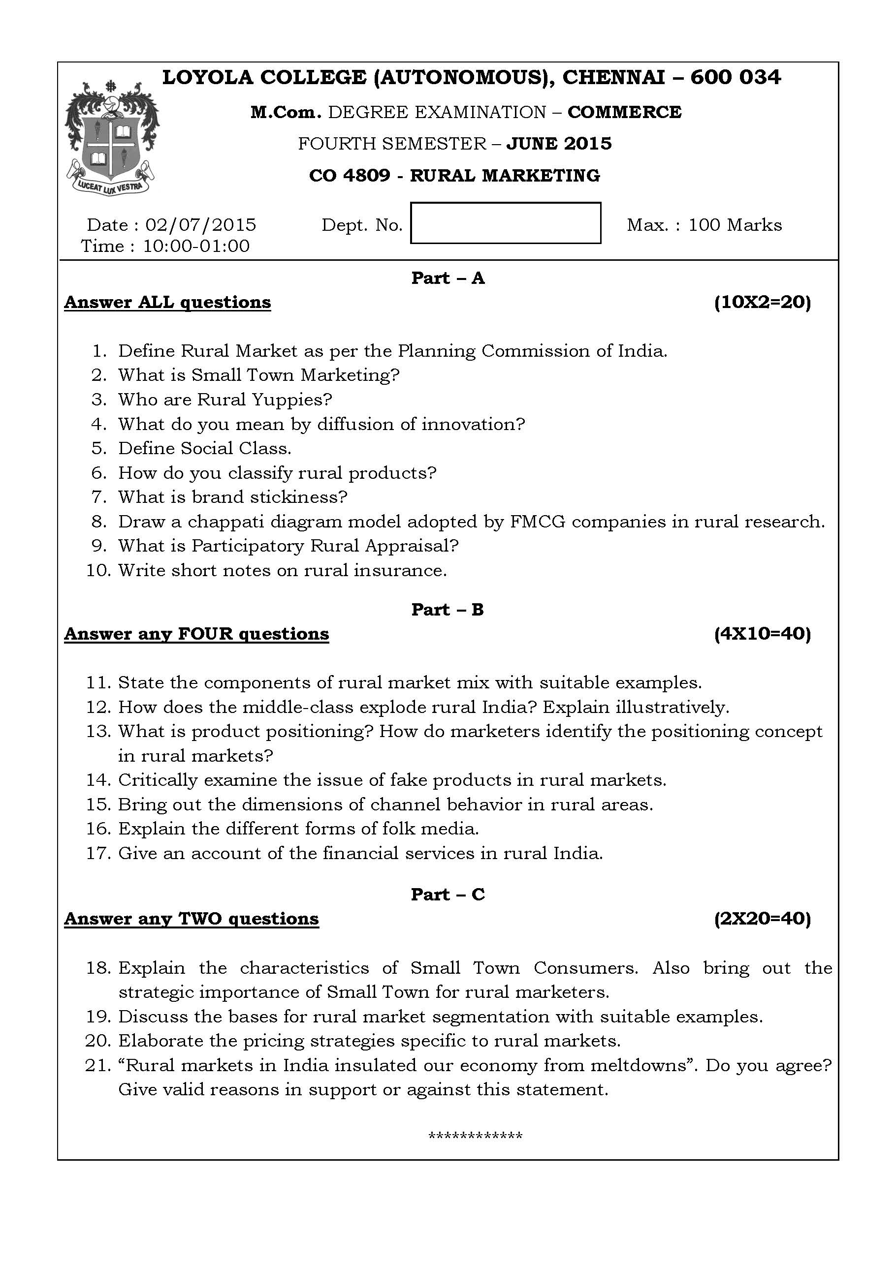 loyola-college-rural-marketing-question-papers-download-entrance-india